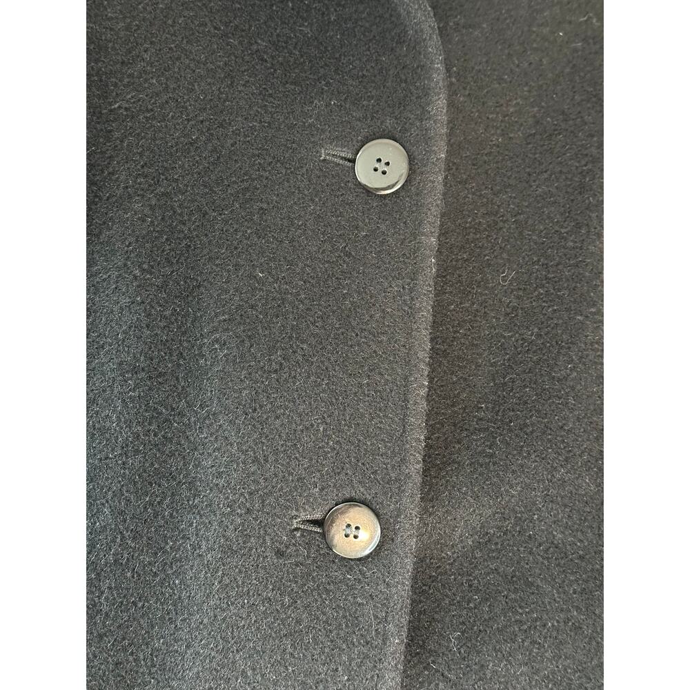 Pendleton Vintage 100% Virgin Wool Long Trench Coat Black Made in USA Size 14 - Picture 4 of 9